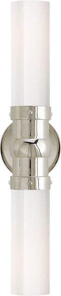 Graydon Double Bath Light | Polished Nickel | White Glass