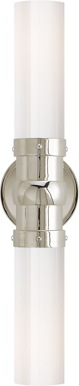Graydon Double Bath Light | Polished Nickel | White Glass