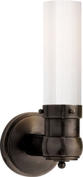 Graydon Single Bath Light | Bronze | White Glass