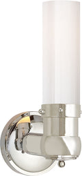 Graydon Single Bath Light | Polished Nickel | White Glass