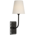 Hulton 17" Cordless Single Sconce | Bronze | Linen Shade