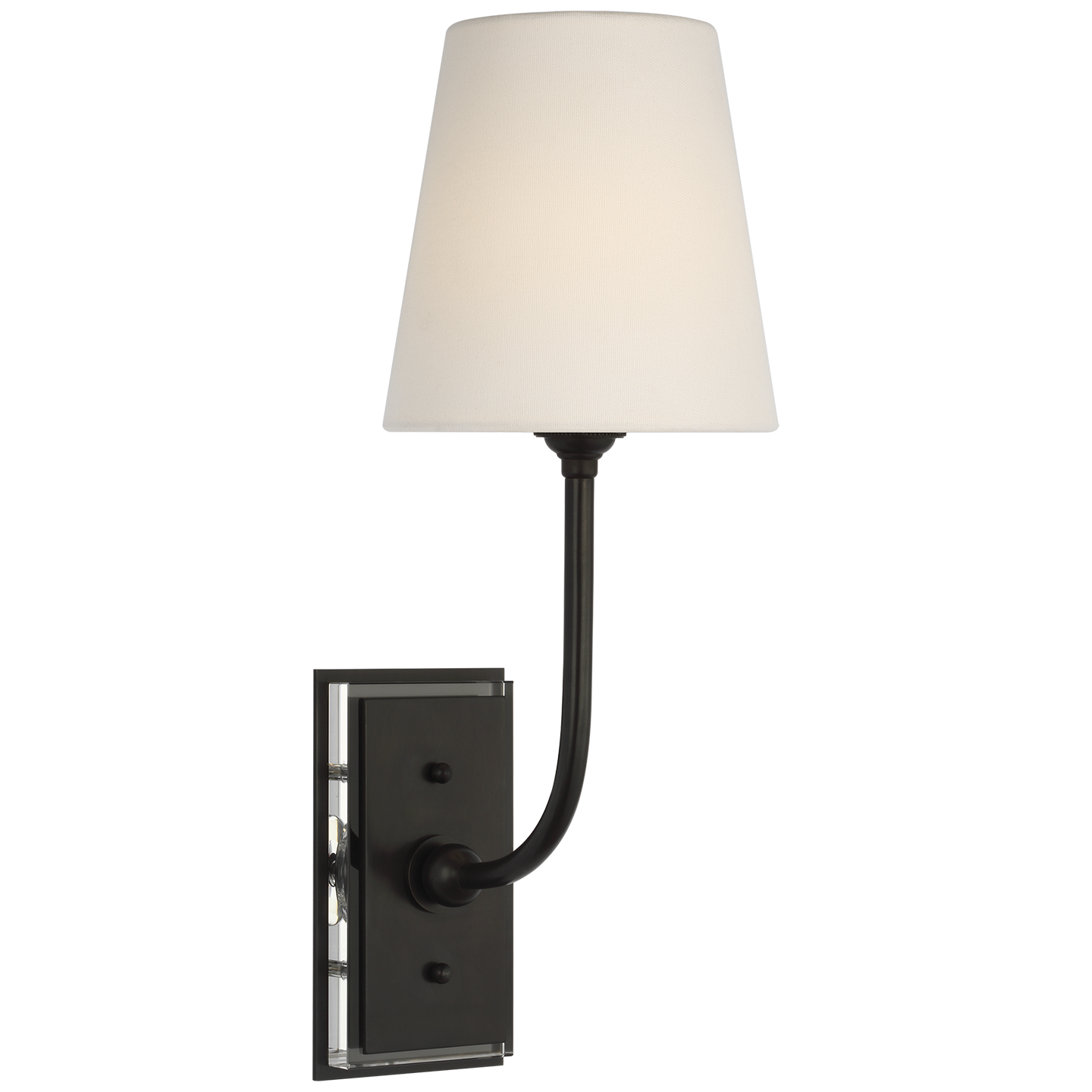Hulton 17" Cordless Single Sconce | Bronze | Linen Shade