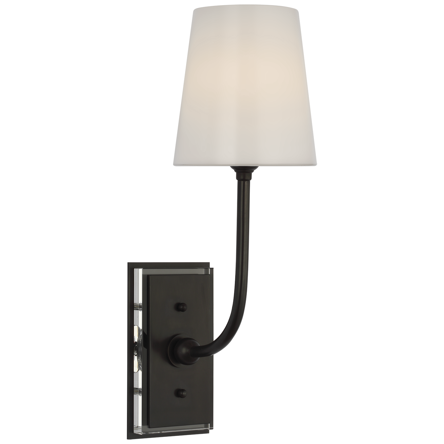 Hulton 17" Cordless Single Sconce | Bronze | White Glass Shade