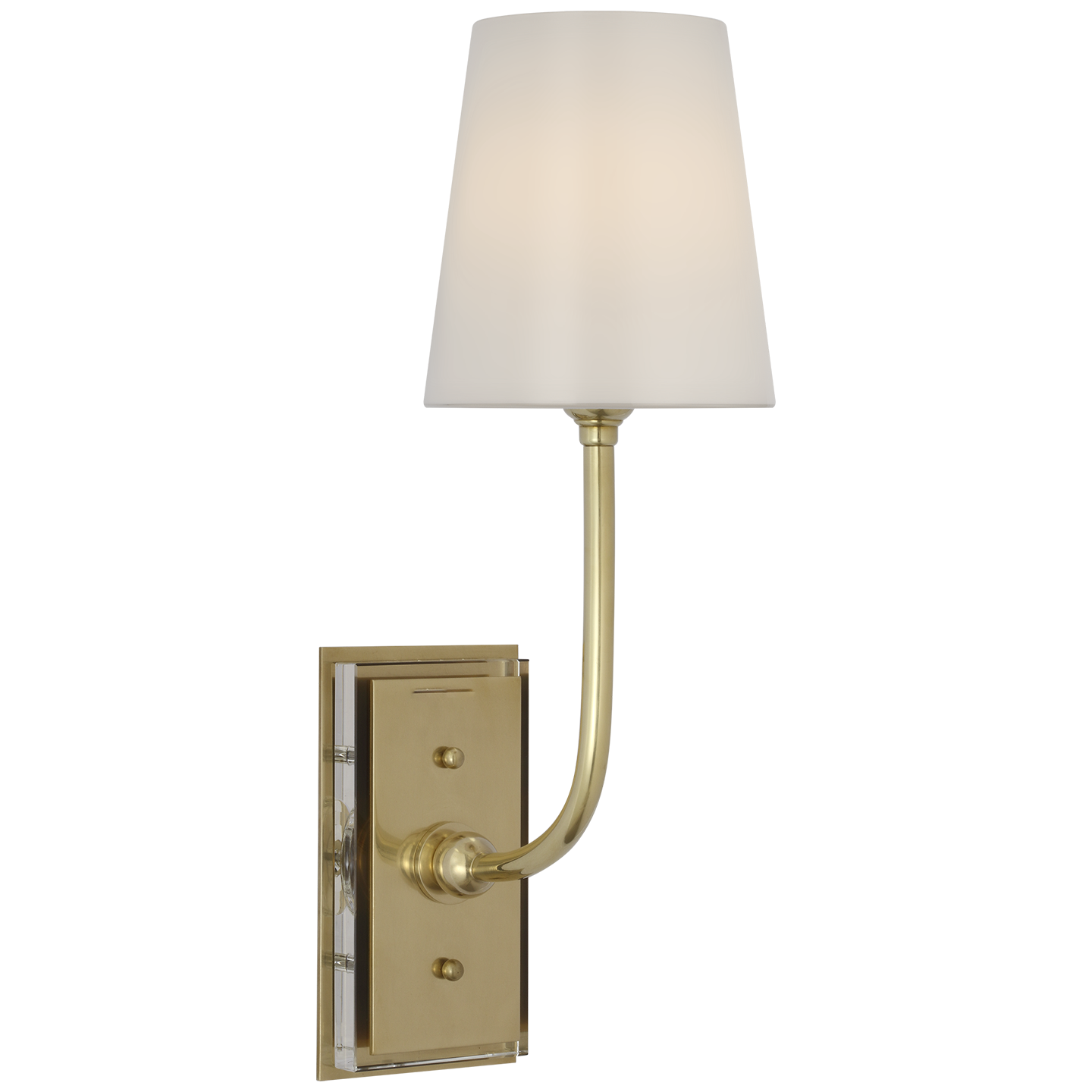 Hulton 17" Cordless Single Sconce | Hand-Rubbed Antique Brass | White Glass Shade