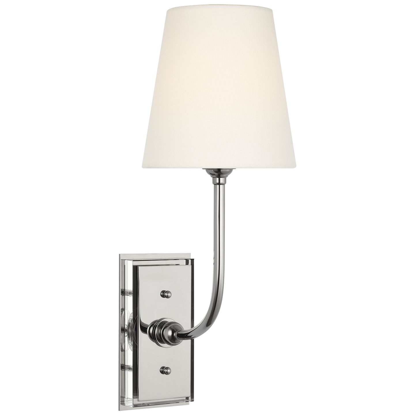 Hulton 17" Cordless Single Sconce | Polished Nickel | Linen Shade