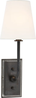Hulton Sconce | Bronze | Crystal Backplate | Linen Shade