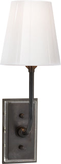 Hulton Sconce | Bronze | Crystal Backplate and White Glass Shade