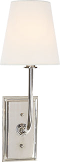 Hulton Sconce | Polished Nickel | Crystal Backplate | Linen Shade
