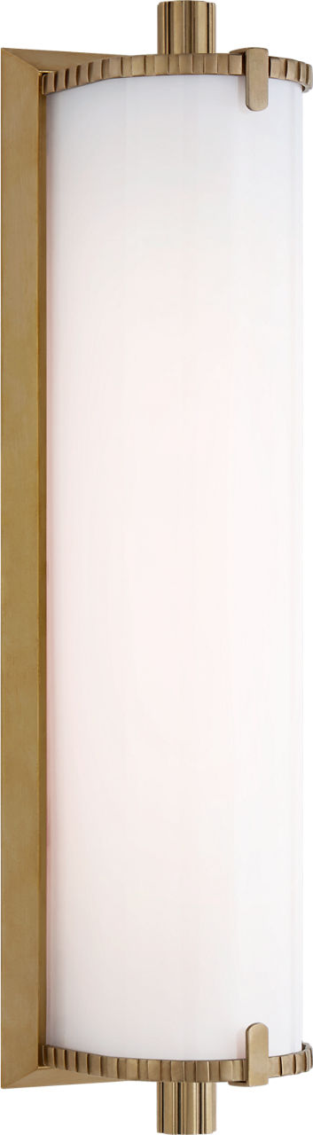 Calliope Medium Bath Light | Hand-Rubbed Antique Brass | White Glass