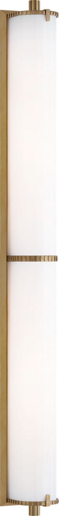 Calliope Over The Mirror Bath Light | Hand-Rubbed Antique Brass | White Glass