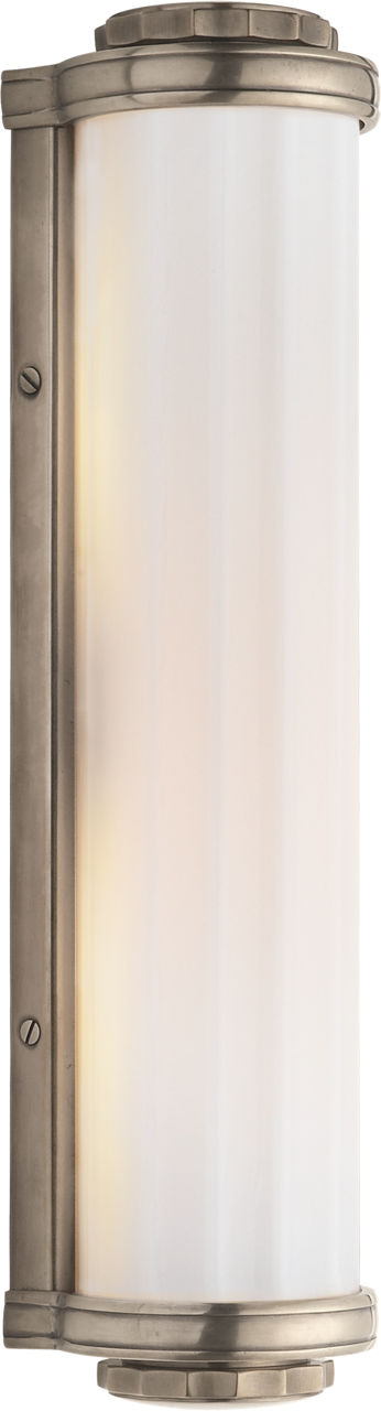 Milton Road Bath Light | Antique Nickel | White Glass