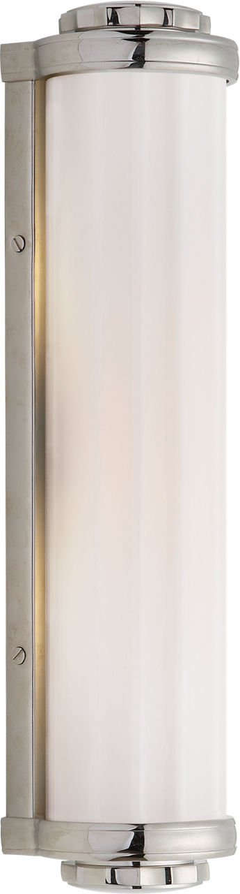 Milton Road Bath Light | Polished Nickel | White Glass