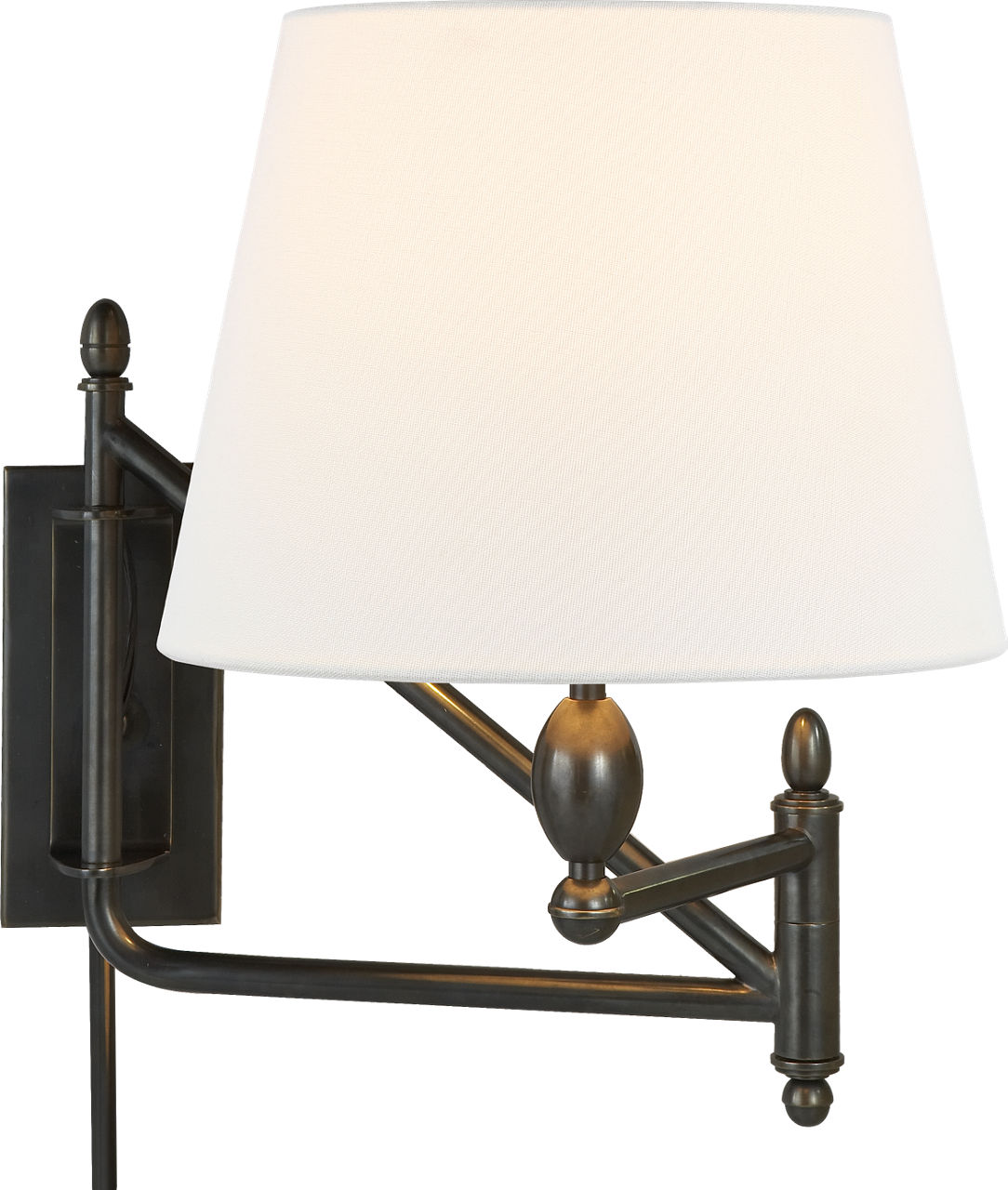 Paulo Small Bracket Light | Bronze | Linen Shade