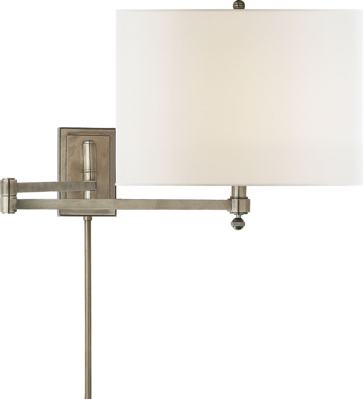 Hudson Swing Arm | Antique Nickel | Linen Shade