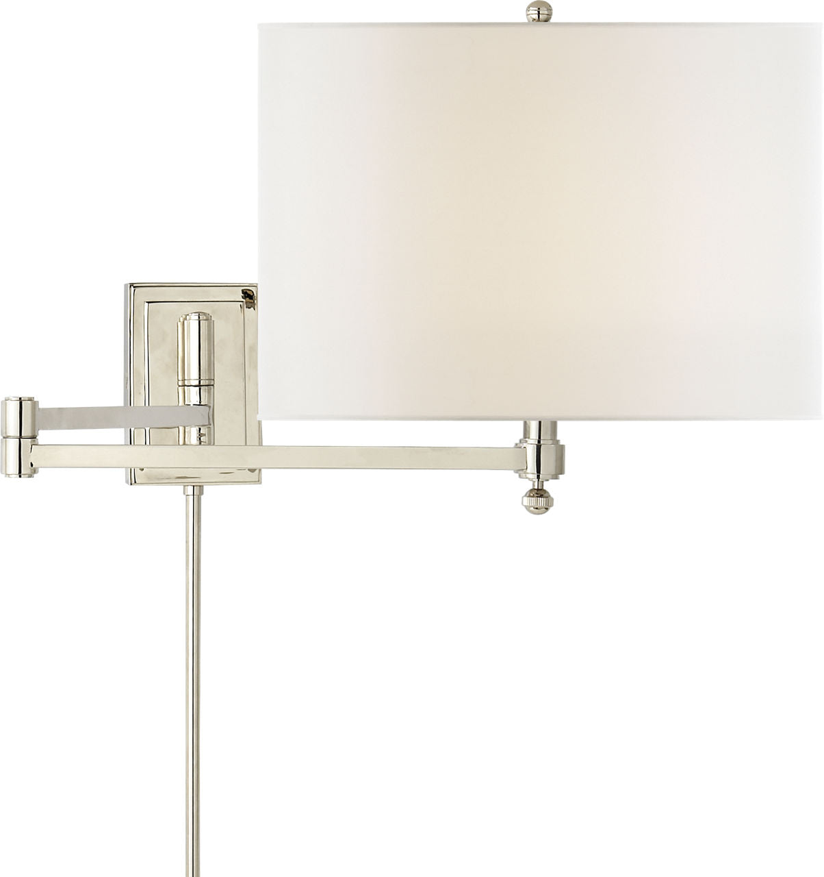 Hudson Swing Arm | Polished Nickel | Linen Shade