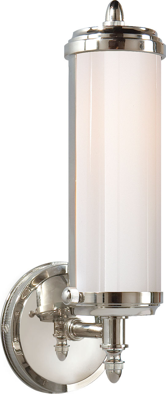 Merchant Single Bath Light | Chrome | White Glass