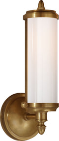 Merchant Single Bath Light | Hand-Rubbed Antique Brass | White Glass