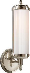 Merchant Single Bath Light | Polished Nickel | White Glass