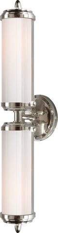 Merchant Double Bath Light | Chrome | White Glass