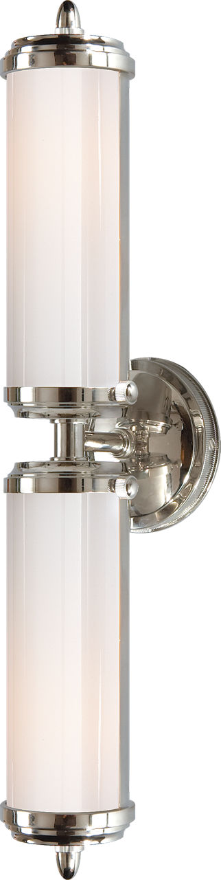 Merchant Double Bath Light | Chrome | White Glass