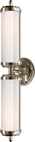 Merchant Double Bath Light | Polished Nickel | White Glass