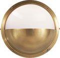 Pelham Moon Light | Hand-Rubbed Antique Brass | White Glass