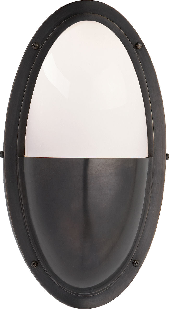 Pelham Oval Light | Bronze | White Glass