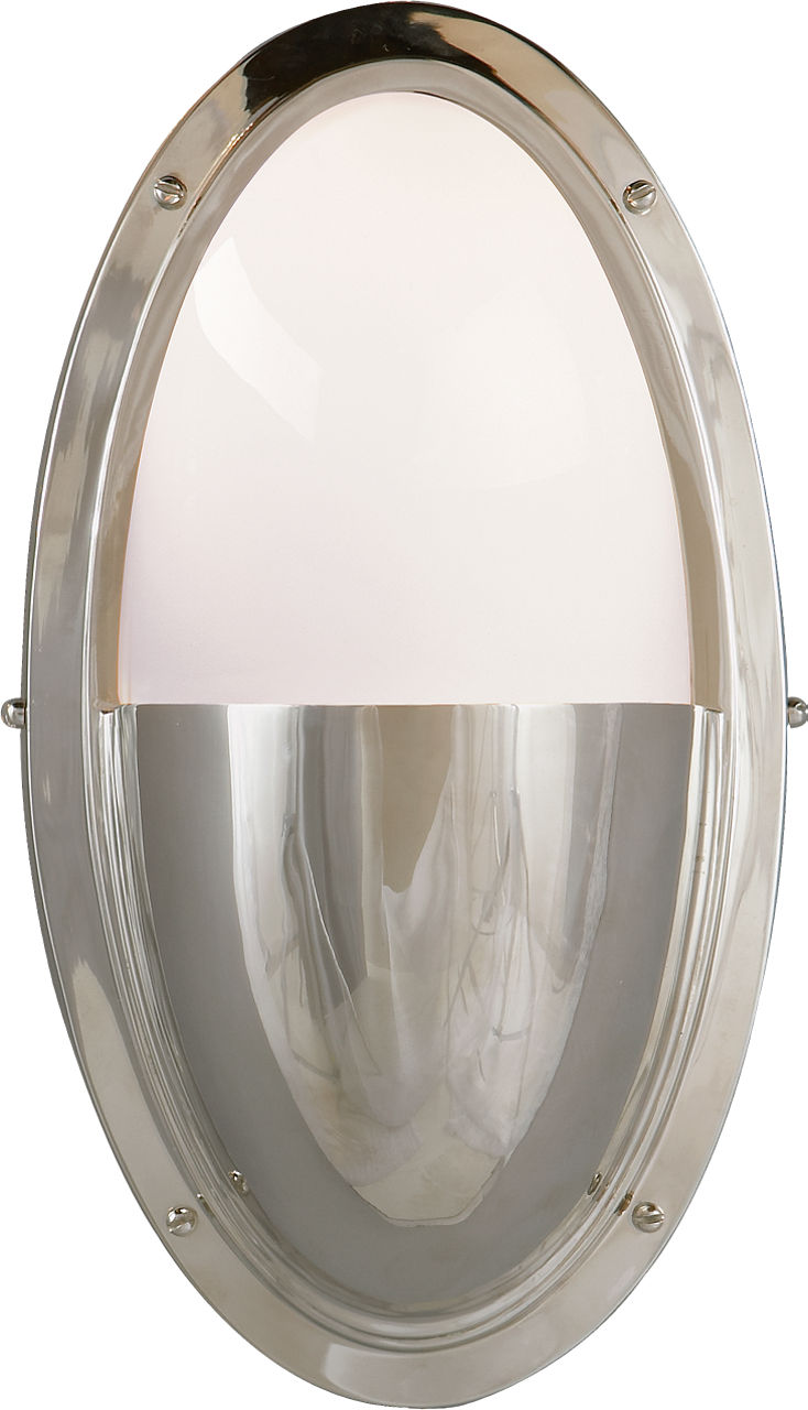 Pelham Oval Light | Polished Nickel | White Glass