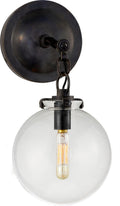 Katie Small Globe Sconce | Bronze | Clear Glass