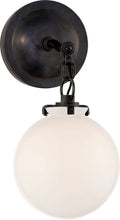 Katie Small Globe Sconce | Bronze | White Glass