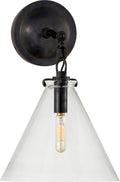 Katie Small Conical Sconce | Bronze | Clear Glass