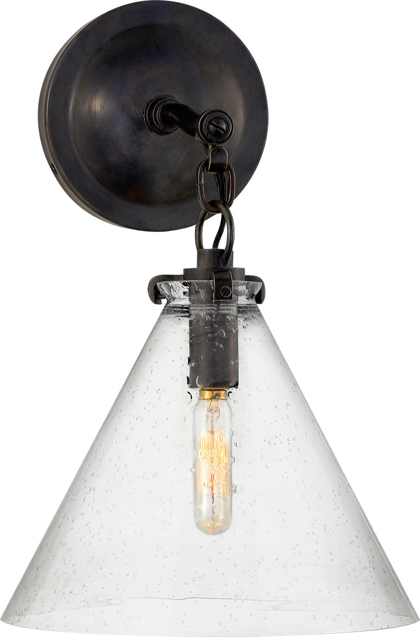 Katie Small Conical Sconce | Bronze | Seeded Glass