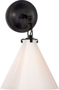 Katie Small Conical Sconce | Bronze | White Glass