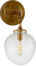 Katie Small Acorn Sconce | Hand-Rubbed Antique Brass | Clear Glass