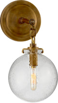 Katie Small Globe Sconce | Hand-Rubbed Antique Brass | Seeded Glass