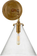 Katie Small Conical Sconce | Hand-Rubbed Antique Brass | Seeded Glass