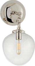 Katie Small Acorn Sconce | Polished Nickel | Clear Glass
