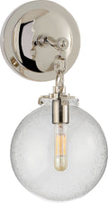 Katie Small Globe Sconce | Polished Nickel | Seeded Glass