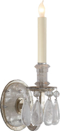 Elizabeth Single Sconce | Burnished Silver Leaf | Quartz