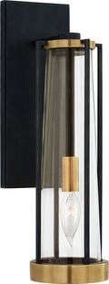 Calix Bracketed Sconce | Bronze and Brass | Clear Glass