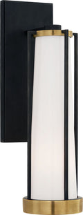 Calix Bracketed Sconce | Bronze and Brass | White Glass