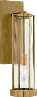 Calix Bracketed Sconce | Hand-Rubbed Antique Brass | Clear Glass
