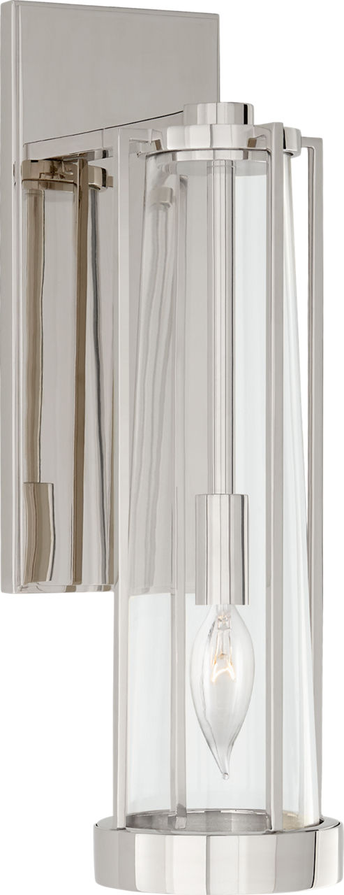 Calix Bracketed Sconce | Polished Nickel | Clear Glass