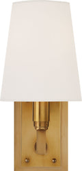 Watson Small Sconce | Hand-Rubbed Antique Brass | Linen Shade