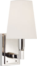 Watson Small Sconce | Polished Nickel | Linen Shade