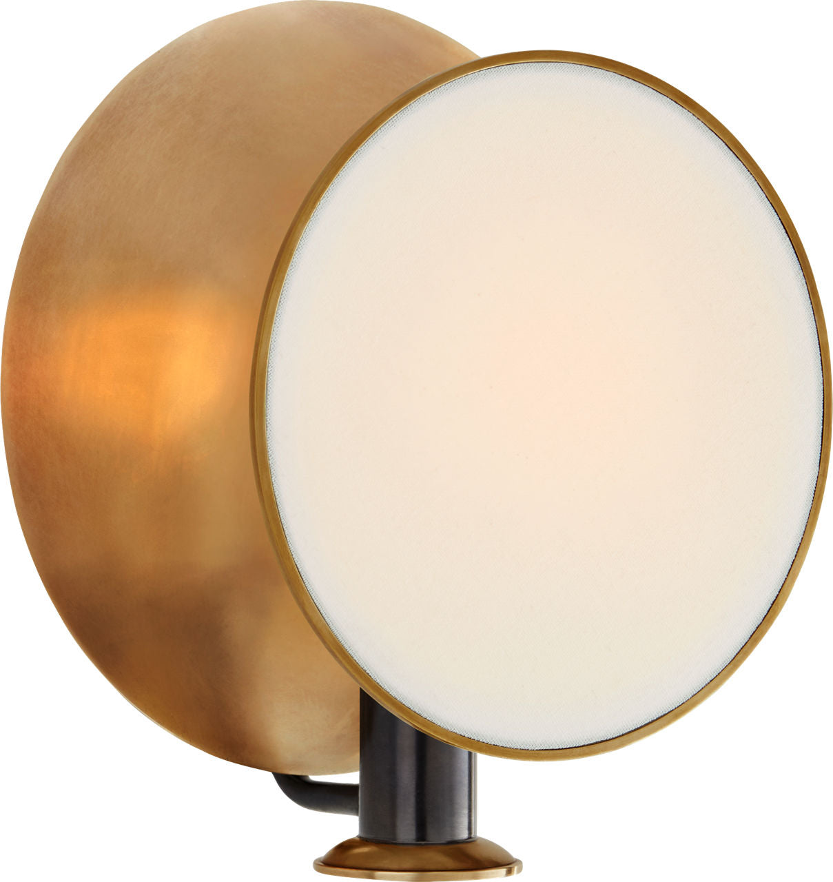 Osiris Single Reflector Sconce | Bronze and Hand-Rubbed Antique Brass | Linen Diffuser