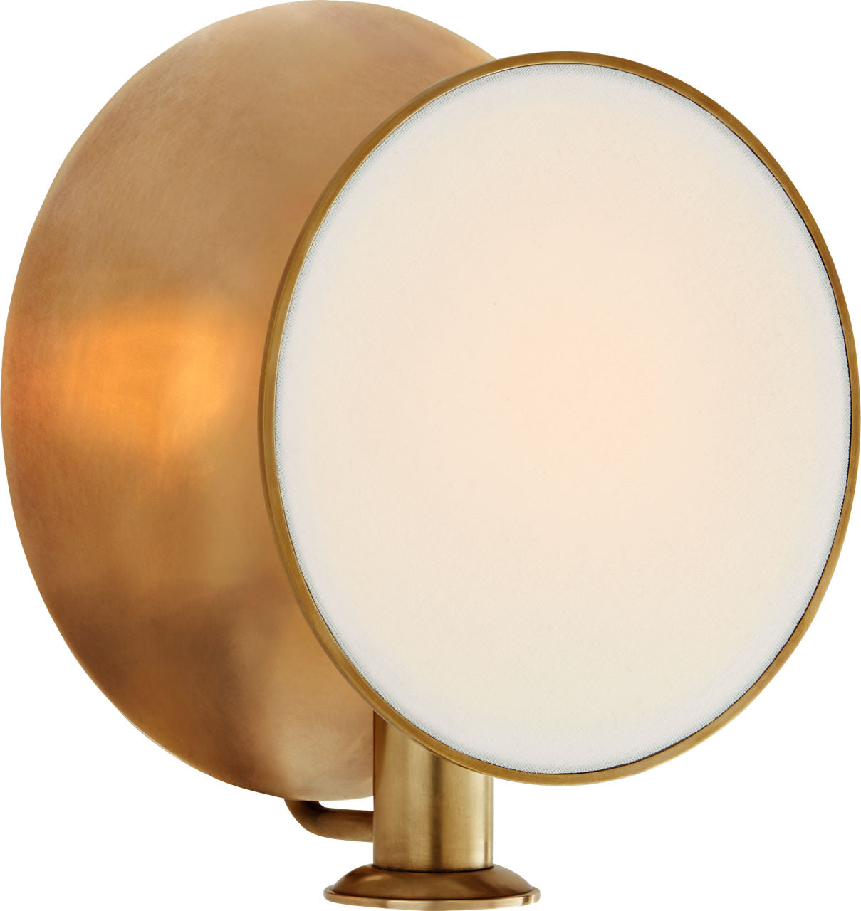 Osiris Single Reflector Sconce | Hand-Rubbed Antique Brass | Linen Diffuser