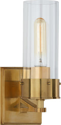 Marais Medium Bath Sconce | Hand-Rubbed Antique Brass | Clear Glass