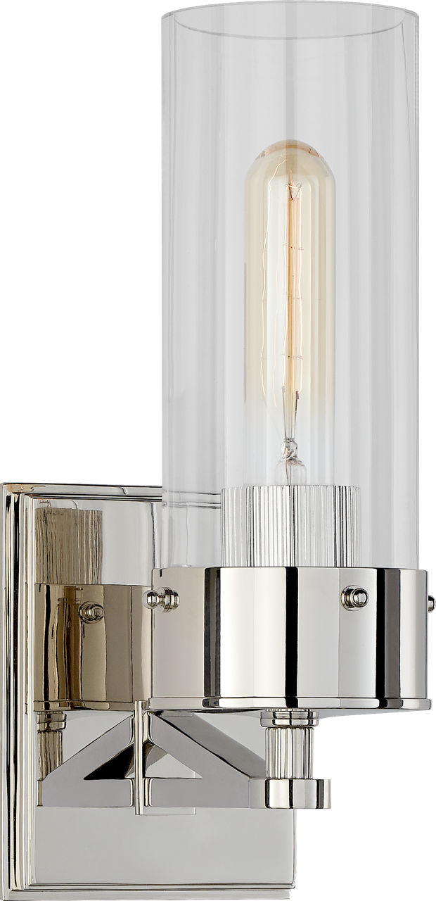 Marais Medium Bath Sconce | Polished Nickel | Clear Glass