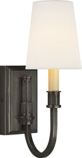 Modern Library Sconce | Bronze | Linen Shade